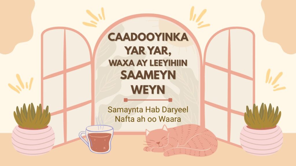 CAADOOYINKA YAR YAR, WAXA AY LEEYIHIIN SAAMEYN WEYN