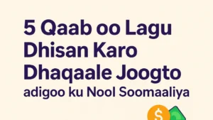 5 Qaab oo Lagu Dhisan Karo Dhaqaale Joogto ah adigoo ku Nool Soomaaliya
