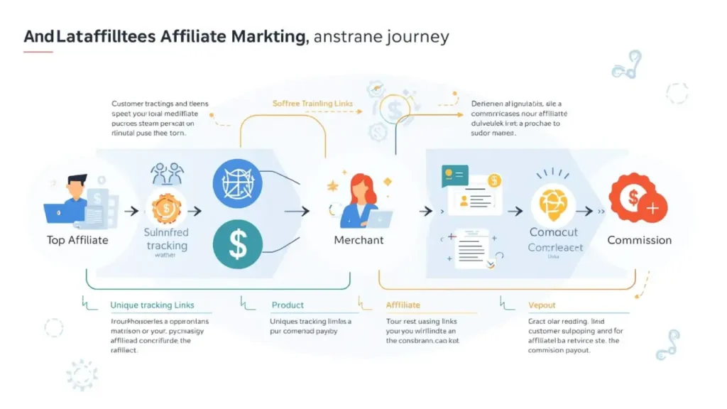 how affiliate marketing works illustration