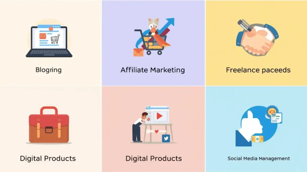 Online side hustles examples infographic