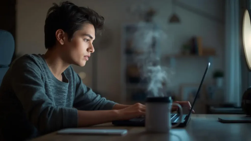 Build online business from home illustration